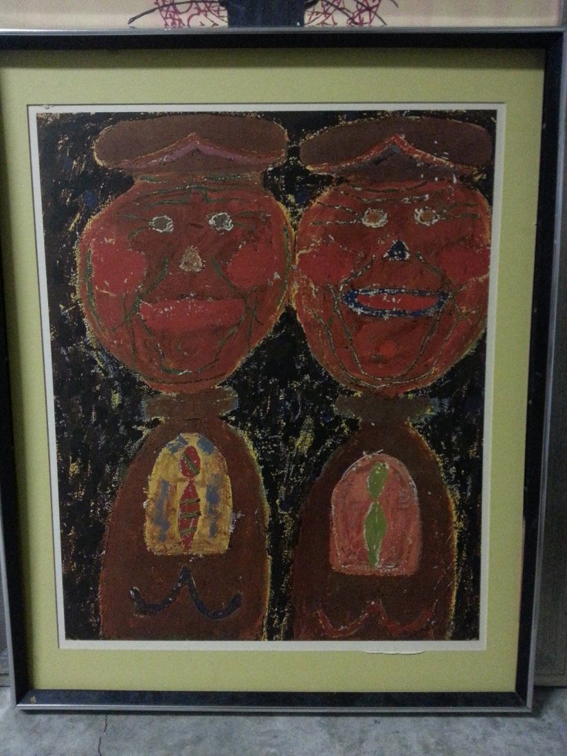 JEAN DUBUFFET ORIGINAL PRINT IN METAL FRAME (1 of 2)