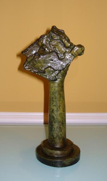 MAX WEBER BRONZE ABSTRACT SCULPTURE: Max Weber (1864 – 1920). GERMAN BRONZE ABSTRACT SCULPTURE SIGNED AFTER MAX WEBER, DATED: 1959, FOUNDRY ROMAN BRONZE WORKS Measures: BRONZE: 8 3/4" Height. Without base