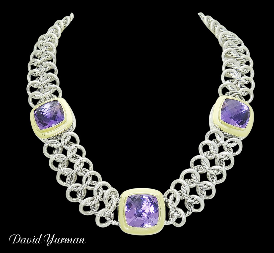1980s David Yurman 18k Yellow Gold Silver & Amethyst (1 of 6)