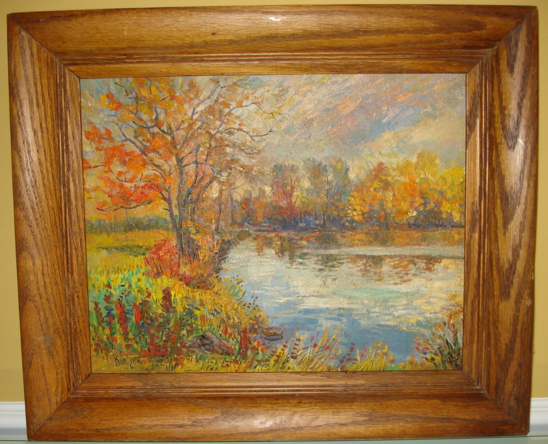 DAVID BURLIUK RUSSIAN -AMERICAN OIL ON BOARD (1 of 6)