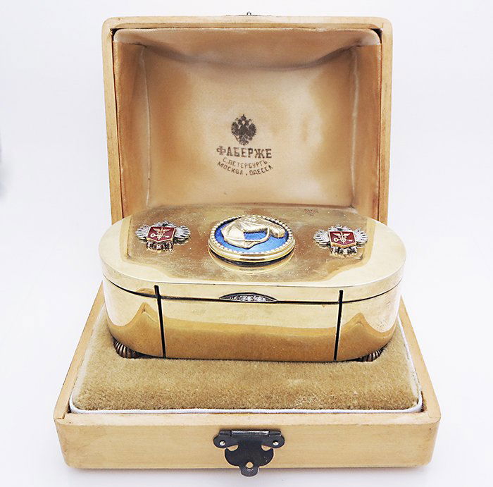 RUSSIAN SILVER ENAMEL & DIAMONDS BOX SIGNED BRITSIN (1 of 6)