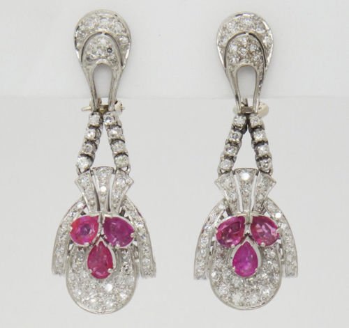 Estate Plat Art Deco 4.5TCW Diamond Pink Sapphire (1 of 6)