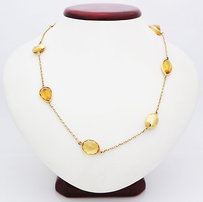 18K yellow gold necklace with natural citrine (1 of 5)