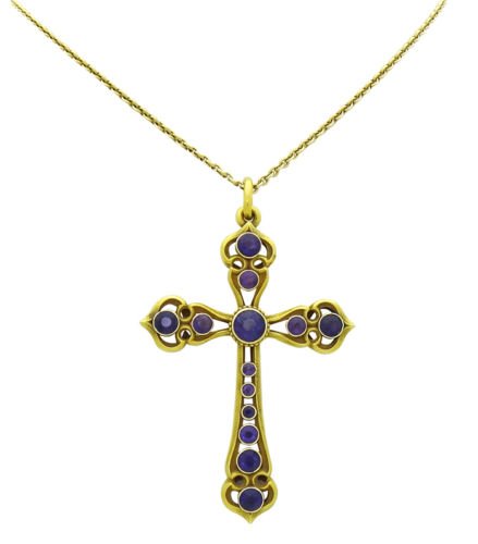 Estate Antique James Robinson Amethyst 14K Gold Cross (1 of 5)