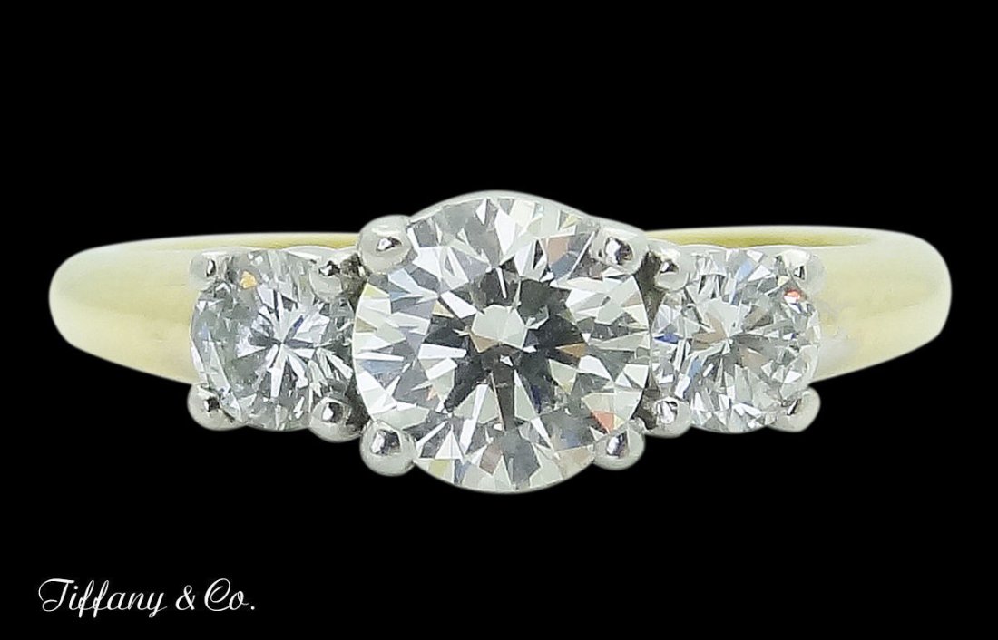 Tiffany & Co. 18k & Plat Apx. 1.10 TCW Diamond Ring (1 of 9)
