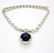 Modern 18K Gold, diamond large round Tanzanite Necklace - 2