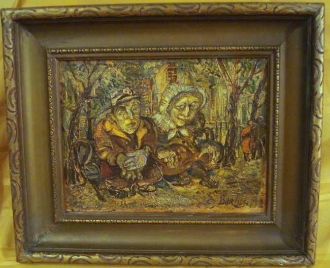 DAVID BURLIUK RUSSIAN - AMERICAN OIL PAINTING ON BOARD (1 of 7)
