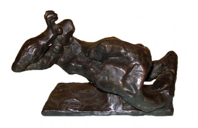 JACQUES LIPCHITZ RARE CUBISM BRONZE SCULPTURE: cubism abstract bronze after Jacques Lipchitz (LITHUANIAN, 1891-1973). Signed Lipchitz and stamped with foundry marks. Measures approx. 3 1/2" height x 5" length.