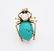 14K VINTAGE "BUG" BROOCH/PIN W/ TURQUOISE PEARL & RUBY