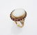 18K Yellow Gold Ring Oval White Opal & Rubies