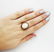 18K Yellow Gold Ring Oval White Opal & Rubies - 2