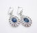 14K GOLD EARRINGS NATURAL SAPPHIRES & DIAMONDS