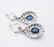 14K GOLD EARRINGS NATURAL SAPPHIRES & DIAMONDS - 2
