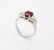 VINTAGE 14K GOLD RING W/ TRIANGLE DIAMONDS & RUBY - 2