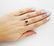 VINTAGE 14K GOLD RING W/ TRIANGLE DIAMONDS & RUBY - 3