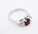 VINTAGE 14K GOLD RING W/ TRIANGLE DIAMONDS & RUBY - 4