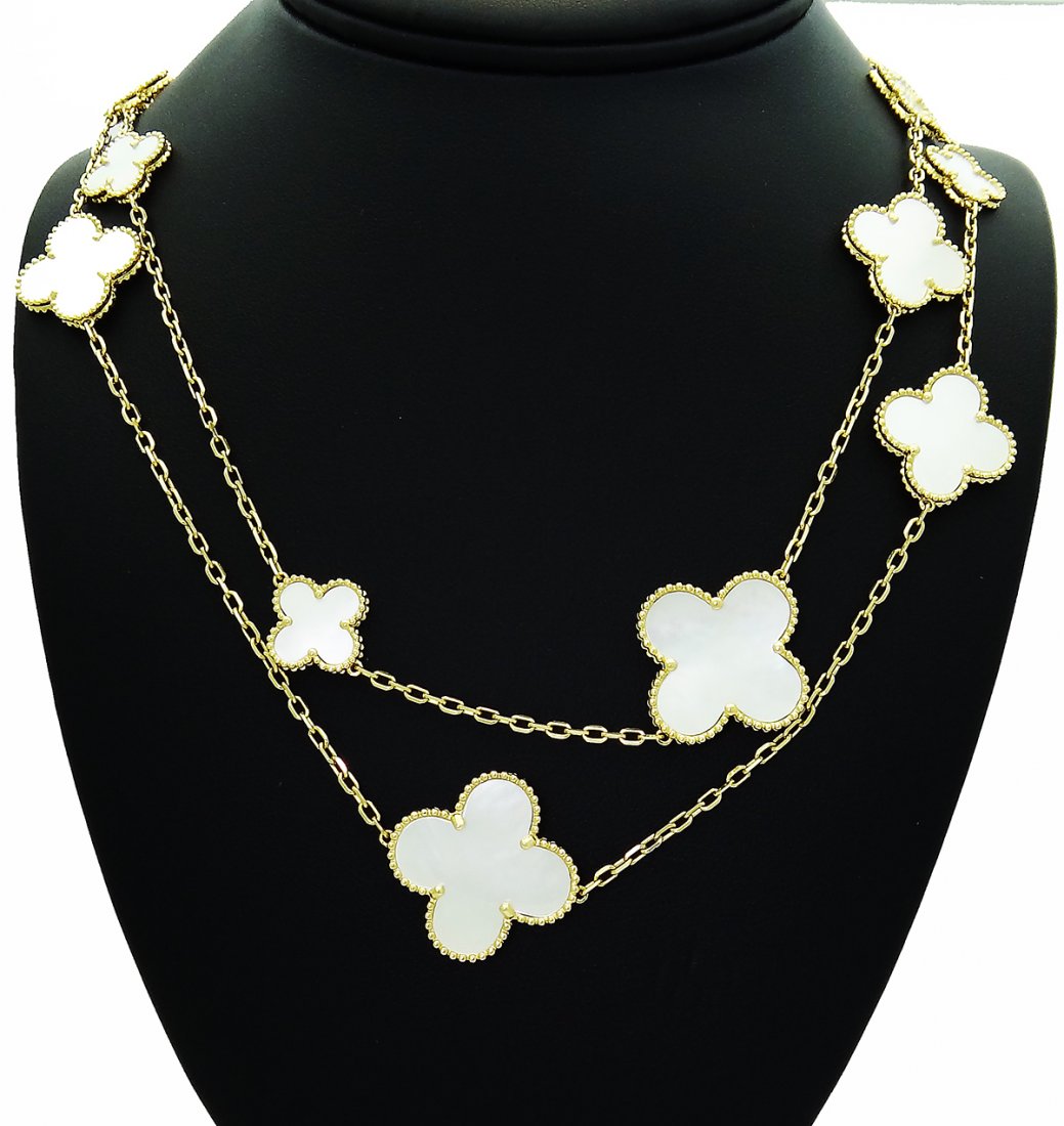 Van Cleef & Arpels 18k Alhambra Mother Pearl Necklace (1 of 4)