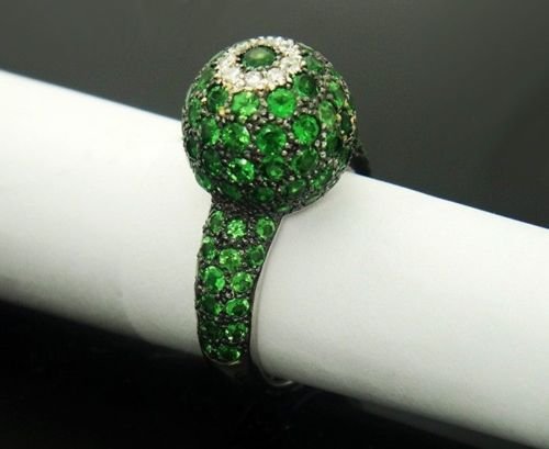 18k White Gold & Over 5.00ct Tsavorite Garnet and (1 of 6)