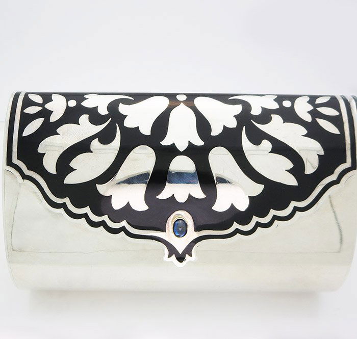 Vintage Cartier sterling silver & black enamel bag (1 of 7)