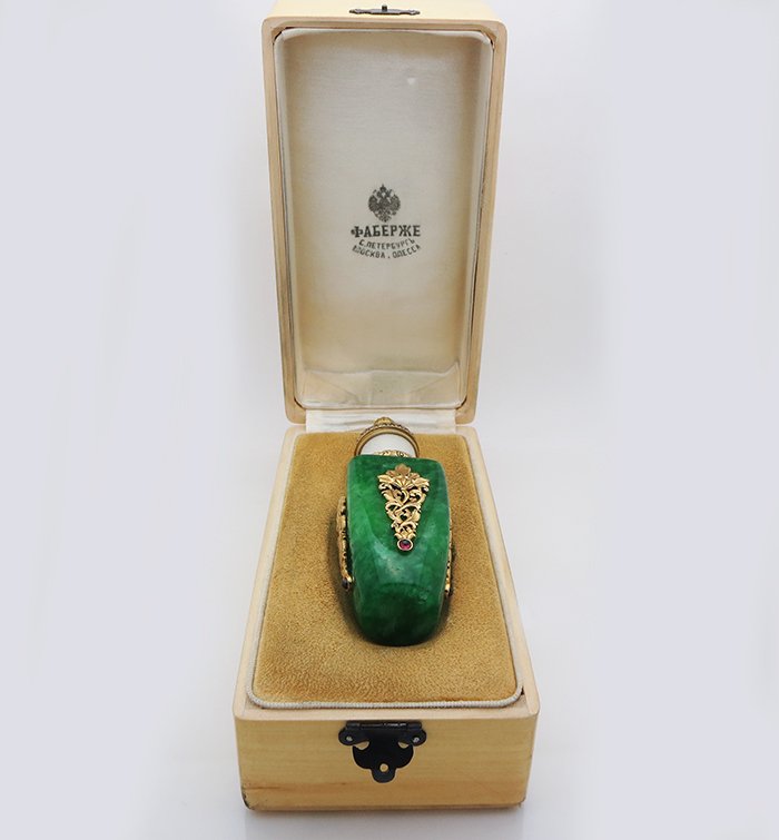 Russian Silver Jade Perfume Bottle (1 of 7)