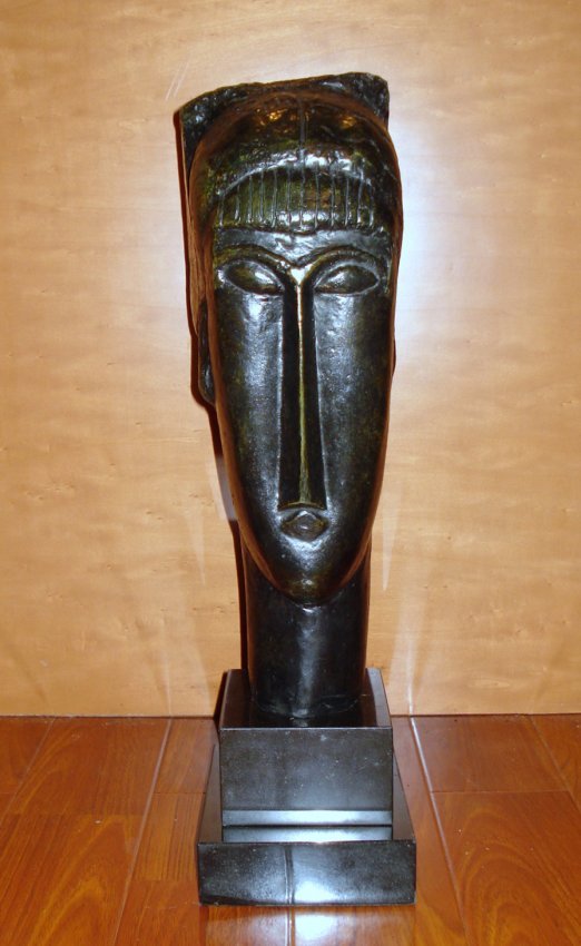 AMEDEO MODIGLIANI Large Italian Bronze Sculpture Tête (1 of 5)