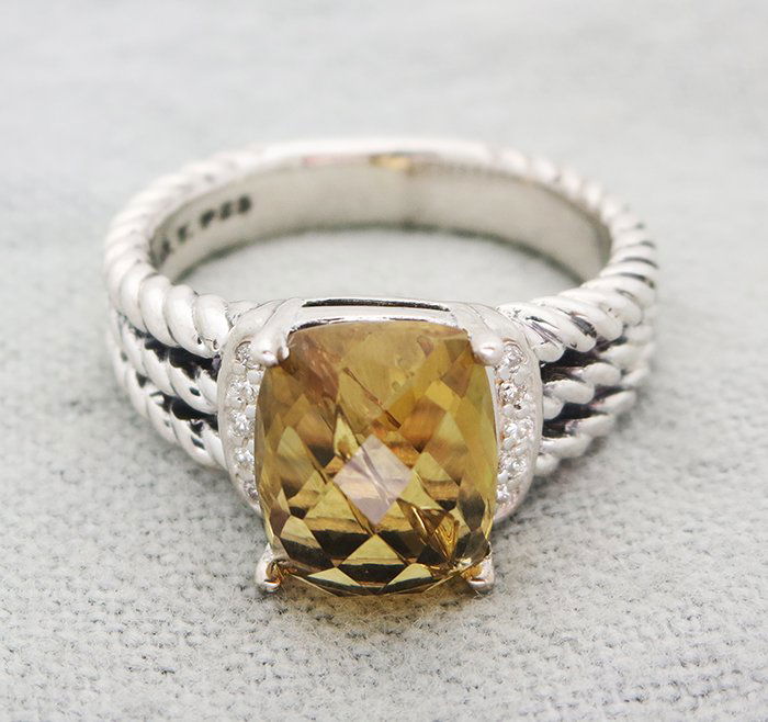 David Yurman Petite Wheaton Ring Citrine & Diamonds (1 of 6)