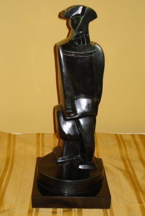 JACQUES LIPCHITZ RUSSIAN-LITHUANIAN LARGE ABSTRACT: Jacques Lipchitz (1891 - 1973) Large Abstract Figural Bronze Sculpture Signed J. Lipchitz, dated 1914 and Roman Bronze works N.Y. Foundry Mark. Size: with base - 17.75"H, without base 16.25"H, Base 7.