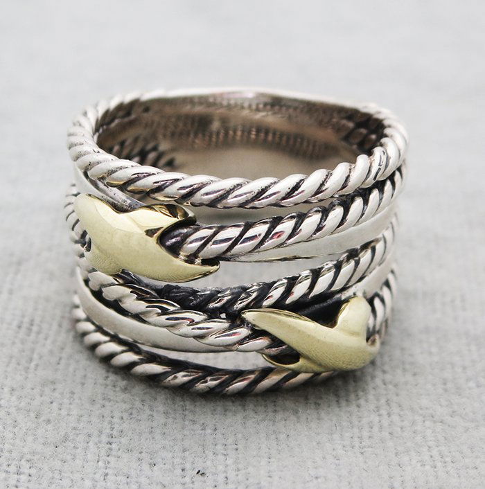 David YurmanSterling Silver Double X Crossover Ring (1 of 5)