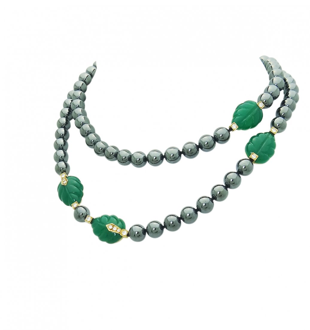 Cartier 18k Yellow Gold Hematite Ball Bead Necklace (1 of 6)
