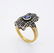 VINTAGE 18K YELLOW GOLD DIAMOND SAPPHIRE RING - 4