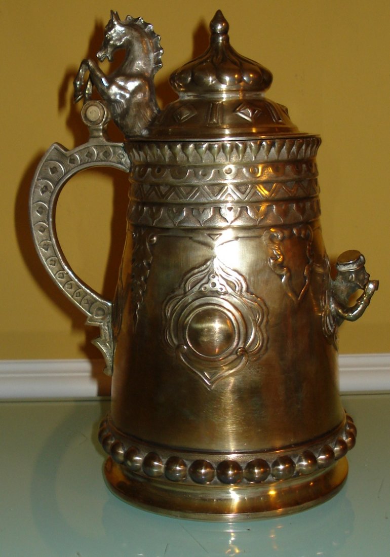 Sazikov Large Russian Silver Stein Tankard (1 of 7)