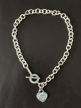 Tiffany and co. Sterling silver heart charm necklace (1 of 3)