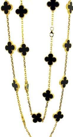 Van Cleef & Arpels 18K Black Onyx 20 Motief Necklace (1 of 4)
