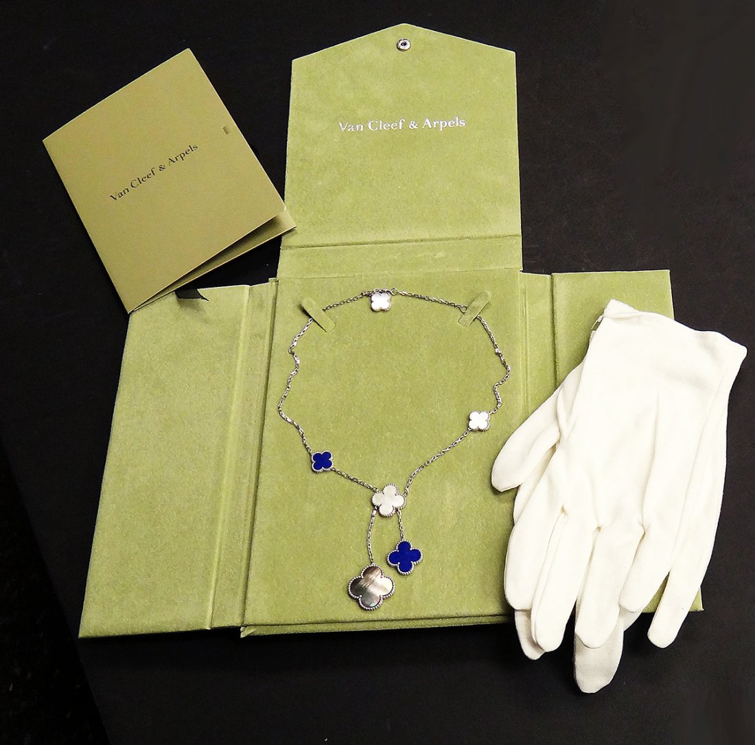 VanCleef Arpel Alhambra 18k Lapis Mother Pearl Necklace (1 of 4)
