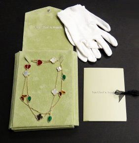 Van Cleef Arpels 18k Lucky Alhambra 12 Motifs Necklace (1 of 4)