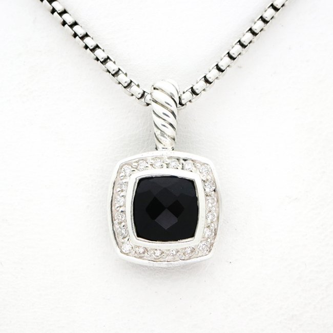 David Yurman Petite Albion Pendant Necklace Onyx (1 of 8)