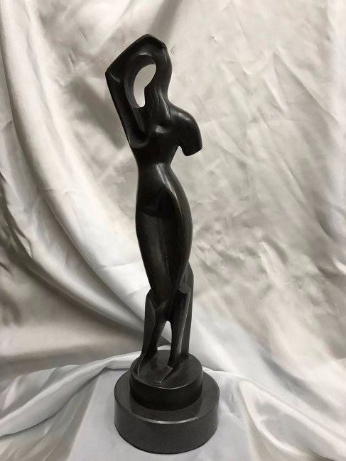 A. ARCHIPENKO RUSSIAN/UKRAINIAN BRONZE SCULPTURE: Russian/Ukrainian bronze abstract sculpture after Alexander Archipenko (1887 - 1964). Signed Archipenko and dated 1914. Measures approx. 13 1/2" height + 15" with base