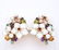 Vintage 14K Yellow Gold Multi Color Gemstone Earrings.