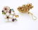 Vintage 14K Yellow Gold Multi Color Gemstone Earrings. - 3