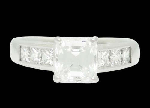 Ritani 18k White Gold 1.50 Carats TCW Emerald Cut (1 of 8)
