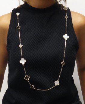 Van Cleef & Arpels 18k Gold 16 Motifs Alhambra Necklace (1 of 3)