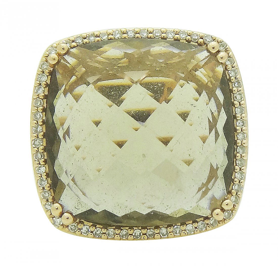 14K Rose Gold Topaz and Diamond Ring (1 of 5)