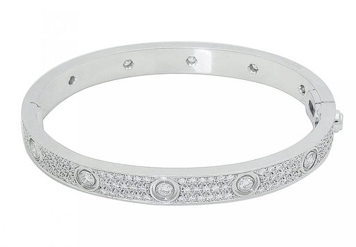Cartier 18k White Gold Diamond Paved Love Bracelet Dec 13 2017 Cartier 18k White Gold Diamond Paved