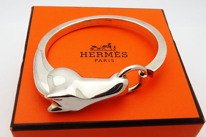 Hermes Horse Head Galop Silver Bracelet (1 of 7)