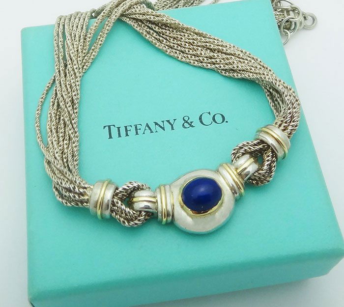 Tiffany & Co. Vintage Silver & 18K Multi Stand Lapis (1 of 7)