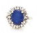 Vintage Star Sapphire Diamond Ring in 14K White Gold,