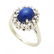 Vintage Star Sapphire Diamond Ring in 14K White Gold, - 2
