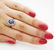 Vintage Star Sapphire Diamond Ring in 14K White Gold, - 3