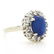 Vintage Star Sapphire Diamond Ring in 14K White Gold, - 5