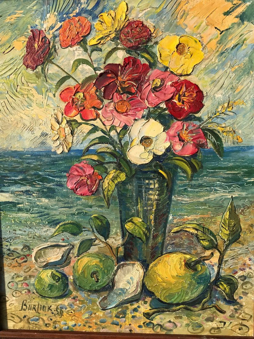 David Burliuk  Oil Painting on Board Bouquet of Flowers (1 of 4)